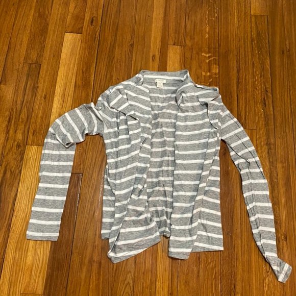 LAST CHANCE - J Crew Grey and White Open Cardigan XXS - Picture 2 of 5